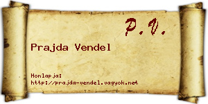 Prajda Vendel névjegykártya